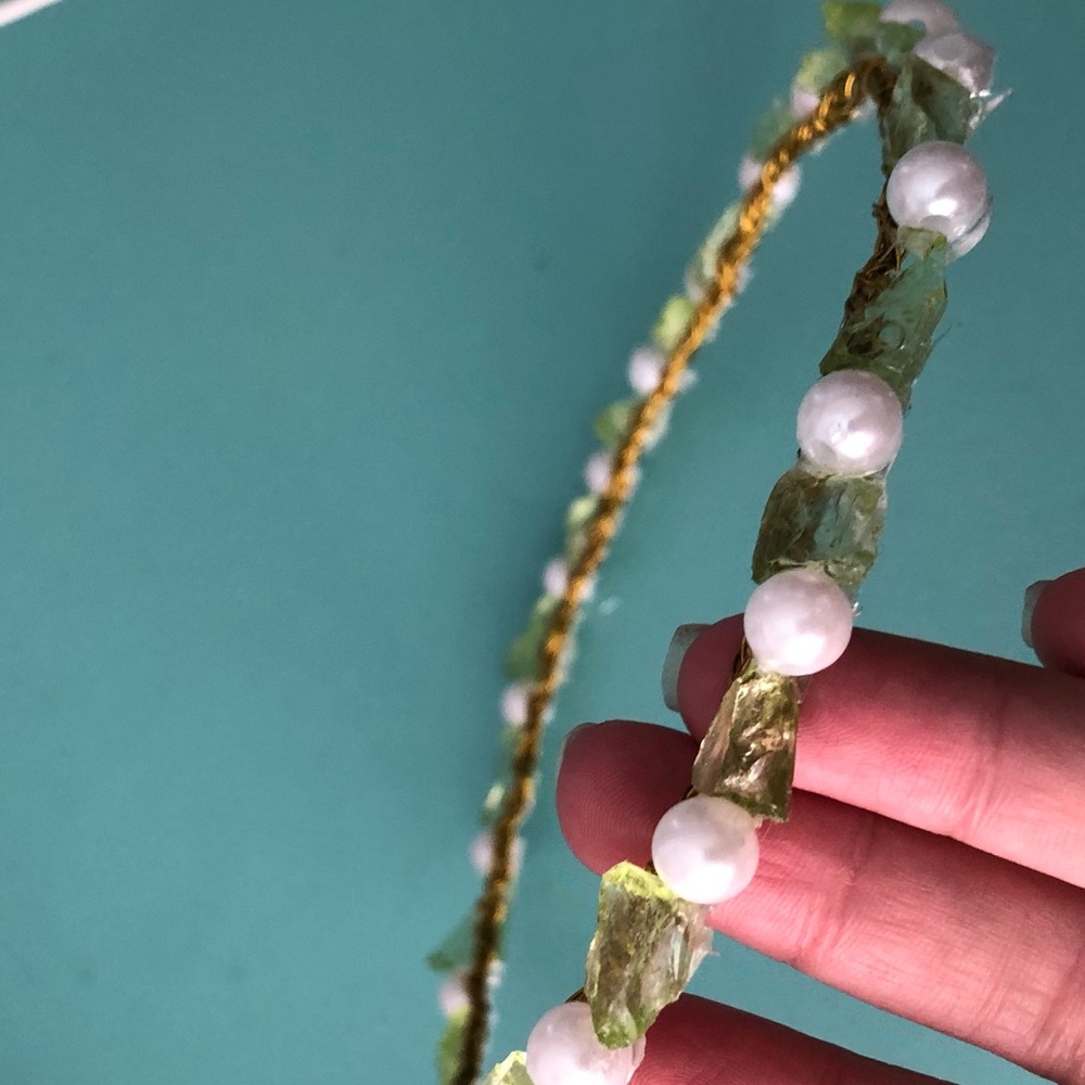 Peridot pearl crown 👑✨🧿🙏🏼🙌🏼